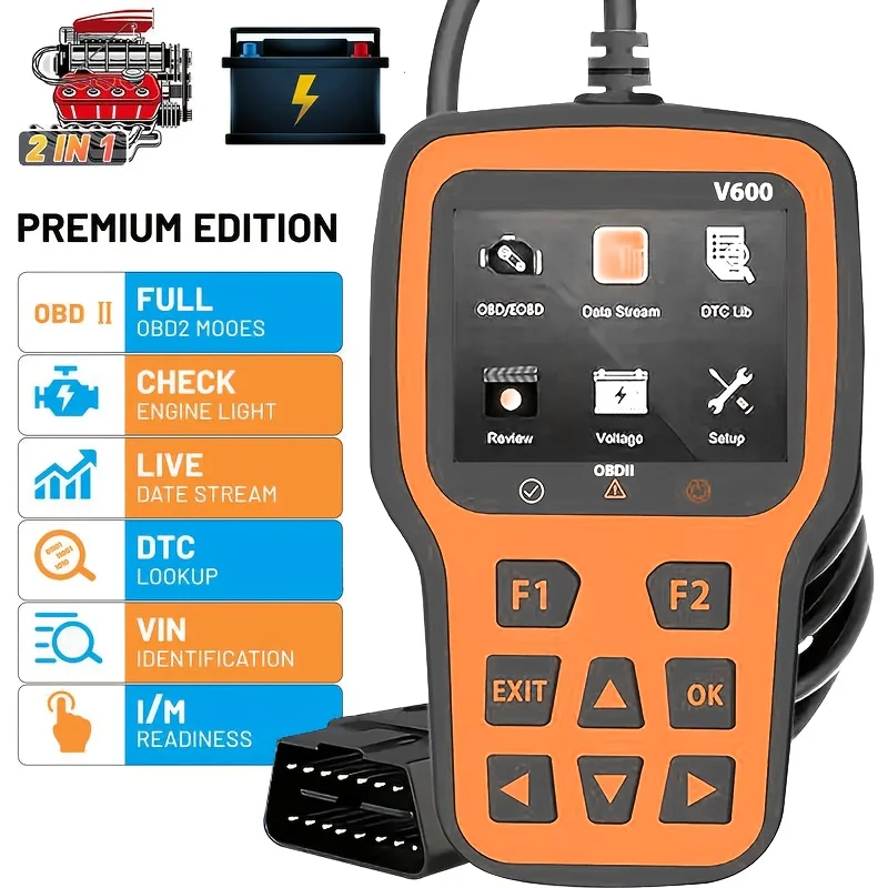 The New V600 Version 2025 Engine diagnostic battery scan Full OBDII Function Car Diagnostic Tool, in 10 Languages