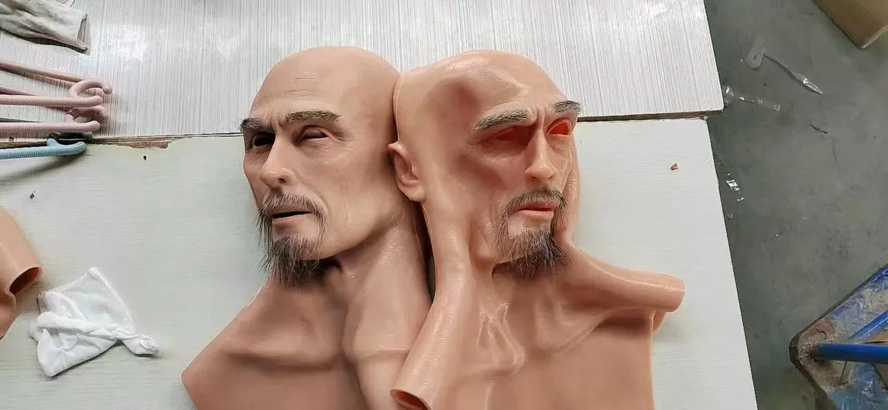 

Realistic simulation mask, disguise show, face changing silicone headband, comfortable to wear
