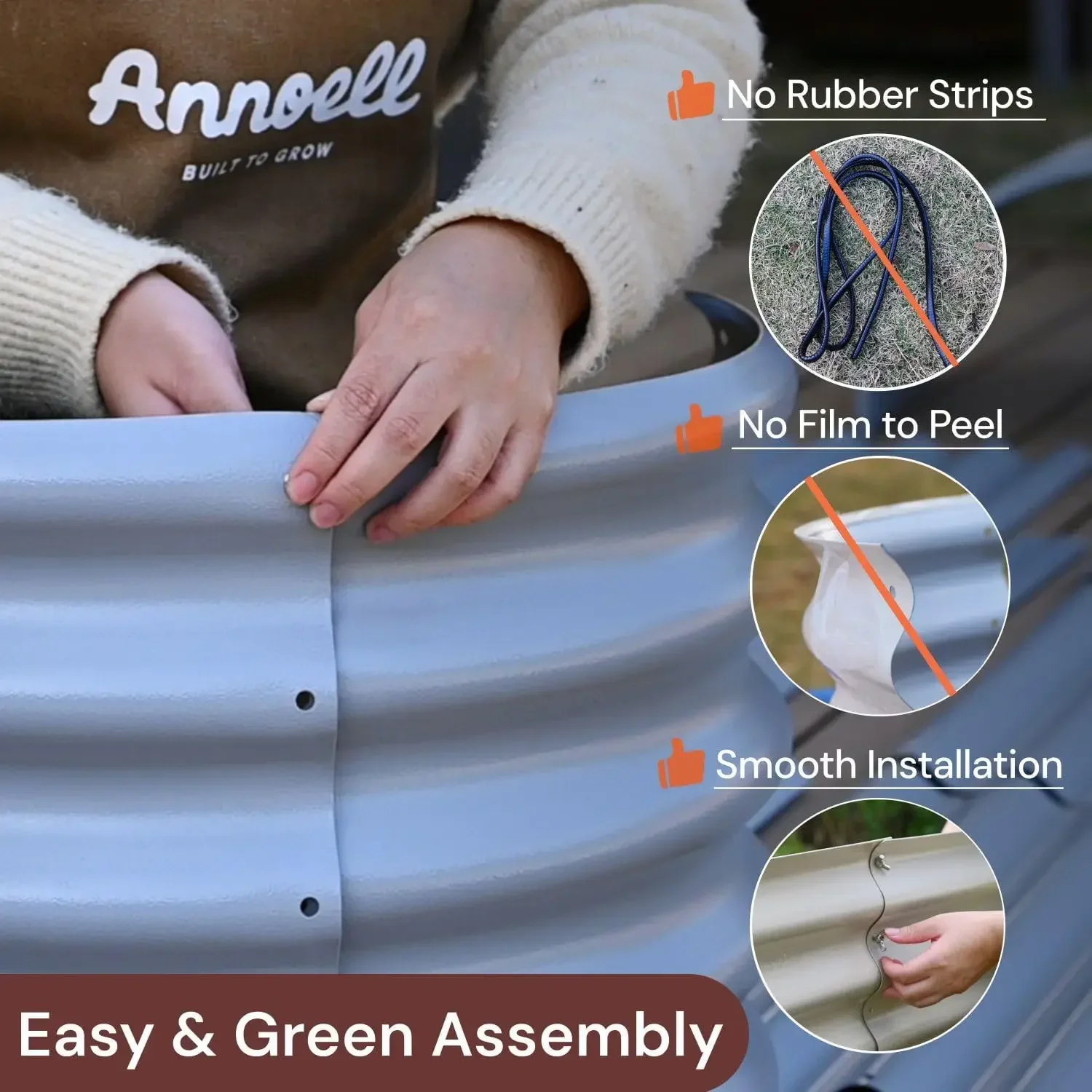 2-Pack Galvanized Raised Garden Bed 6x2x1.5 ft, 17