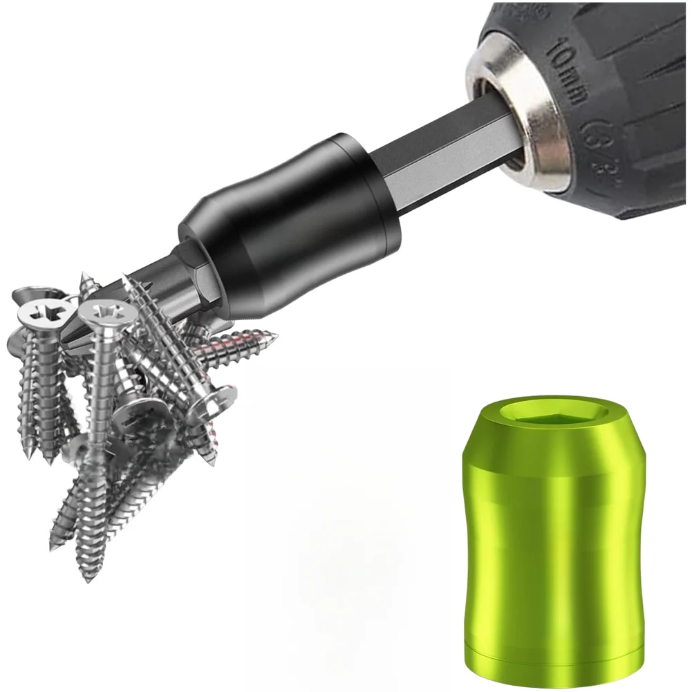 1 Pcs Aluminum Alloy Magnetizer For 6.35mm Hex Tools Providing Dual Magnet Functionality Without External Power