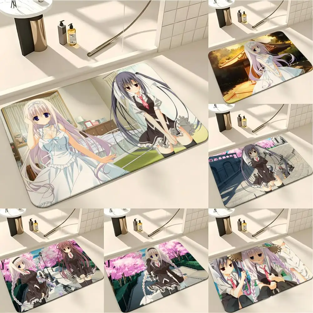 ANIME D-Da C-Capo Floor Mat Absorbent Floor Mat Non-Slip Entrance Rug for Bathrooms Restrooms and Toilets