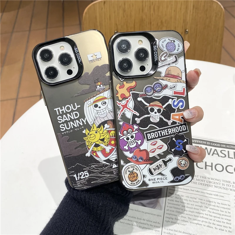 Anime One Piece Thousand Sunny Luffy Case for IPhone 11 12 13 14 15 16 Pro Max Cartoons Phone Cover Back Shell Toy Gift