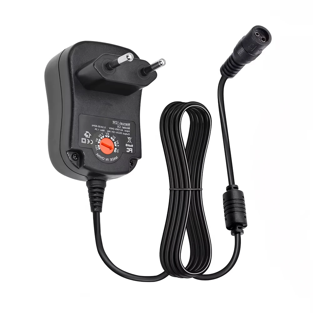 2026 Newest 3-12V Adjustable Power Adapter 3V 4.5V 5V 6V 7.5V 9V 12V 12W 1.2A US EU UK AU DC Power Supply for LED Light Strip