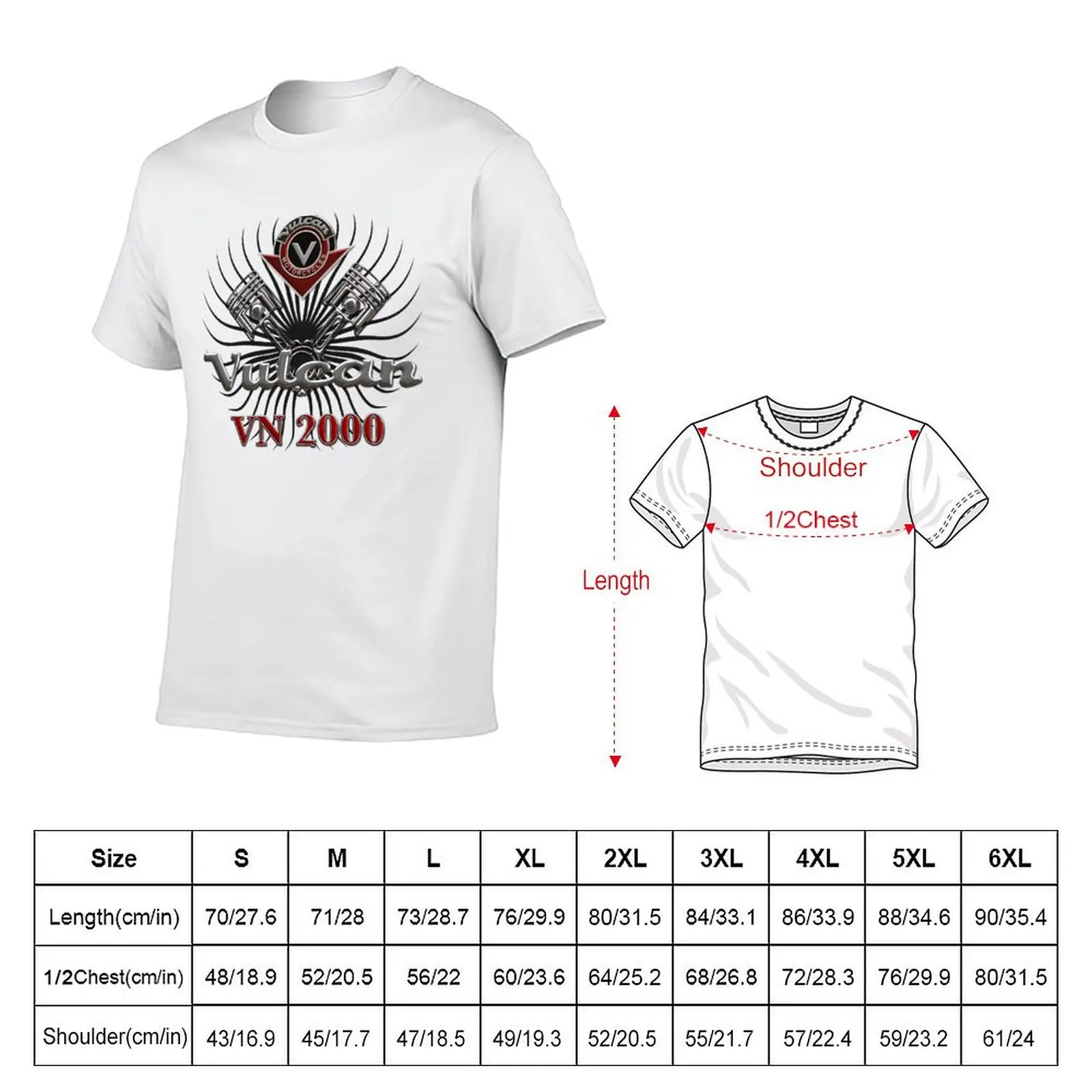 Vulcan VN 2000 Piston 2nd T-Shirt Casual Work Wear T-Shirt