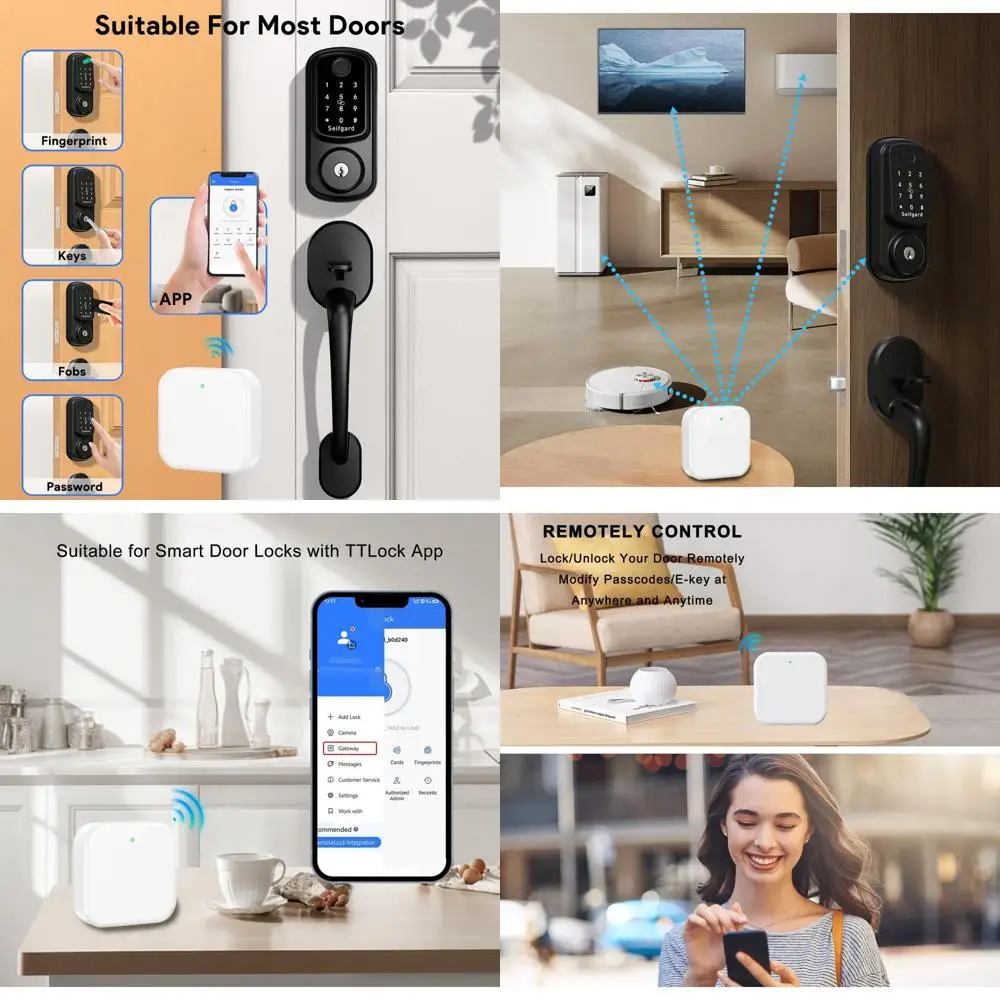 

Умный дверной замок с Wi-Fi, функцией автоматической блокировки и совместимостью с Alexa, черный