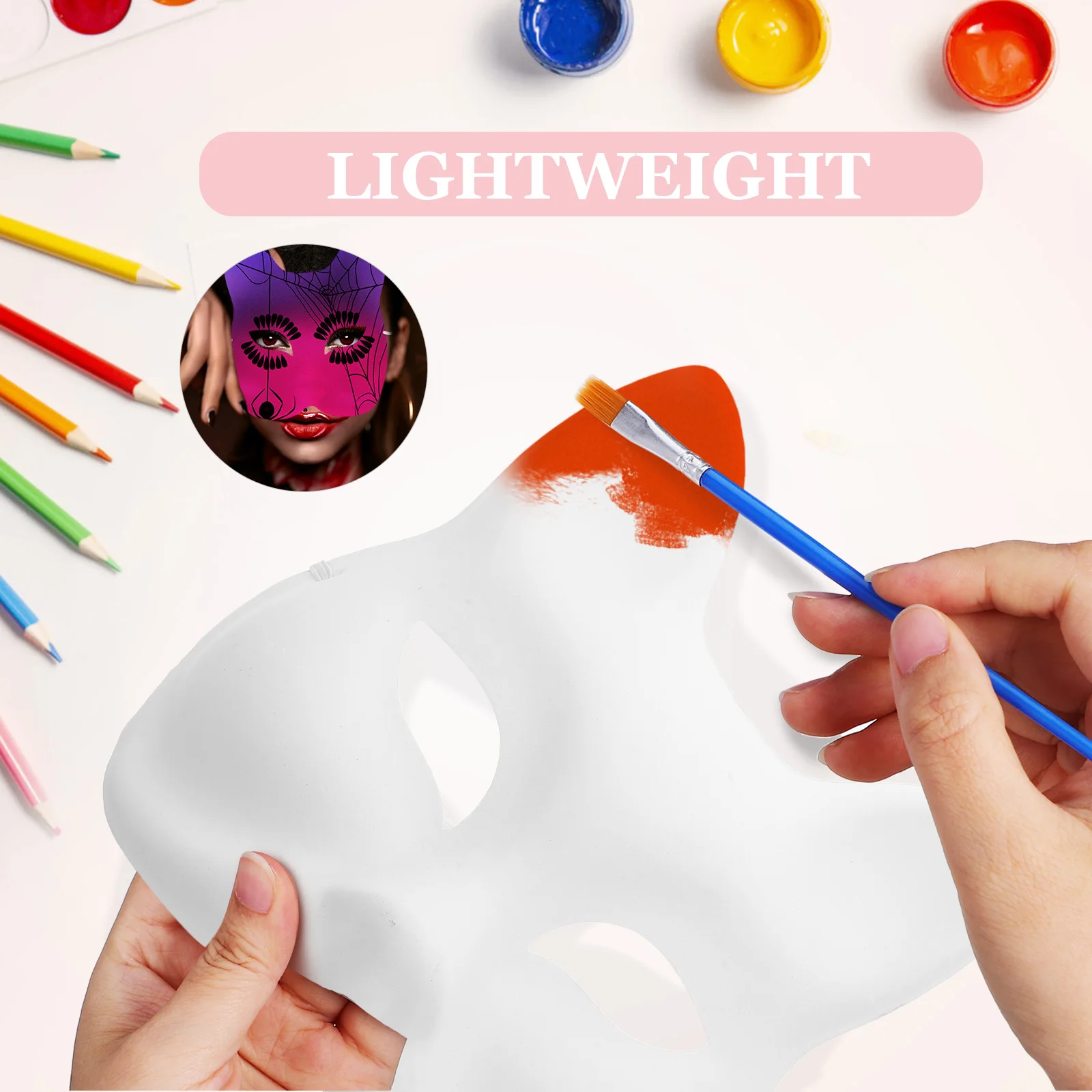 12 Pcs Blank Mask White Paper Masks Masquerade Neutral Paintable Plain to Decorate Adult Craft Travel