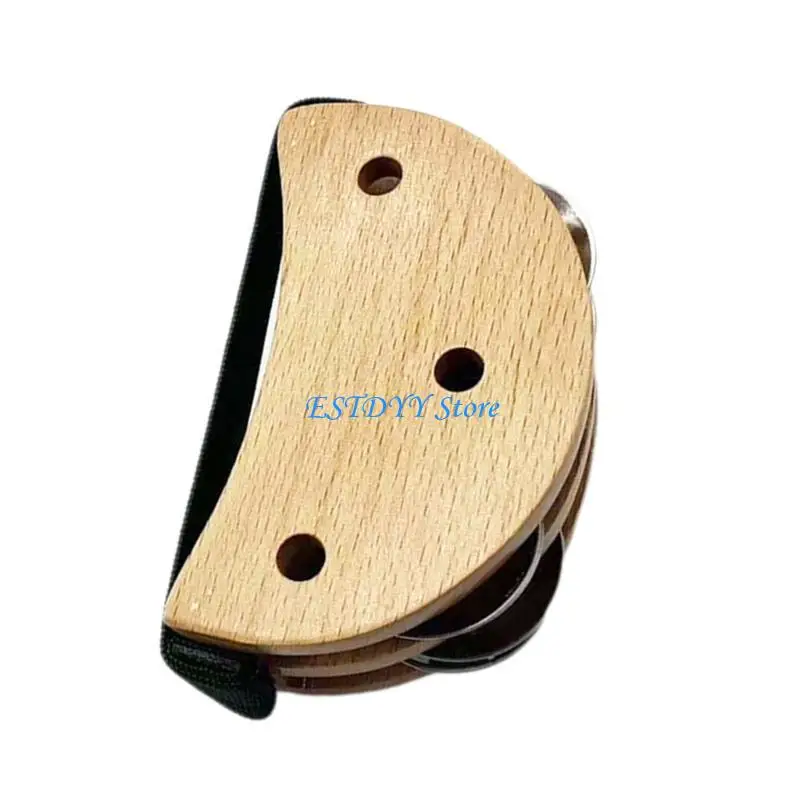 G6DE Foot Tambourine with Steel Bells Percussion Shakers Foot Tapping Tambourine