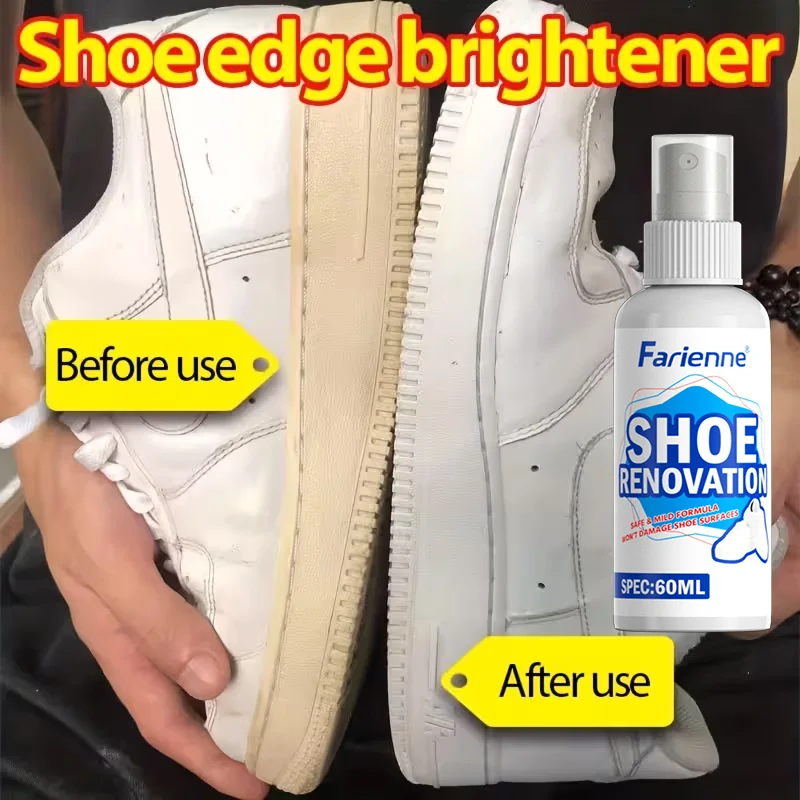 Farienne Shoe Renovation Spray 60ml - Powerful Yellowing Remover For White Sneakers, Quick Clean & Restore Brightness