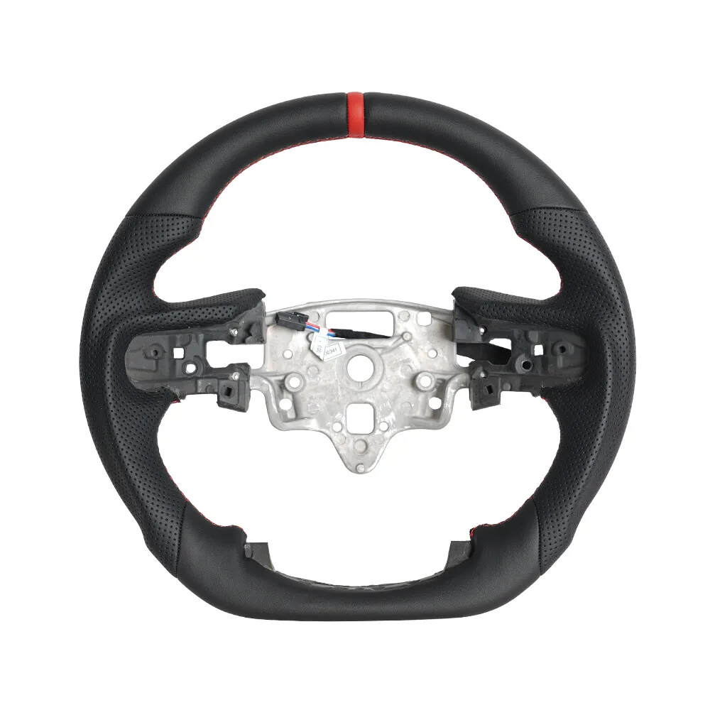 Heated Full Leather Flat Bottom Steering Wheel Fit For GMC Sierra 1500 2500 3500 2020-2021 With Paddle Shifter Holes Car Accessories
