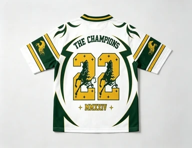 3D Printed Horse Champion Number 22 T-shirt Breathable Mesh V-neck Short Sleeved Retro Sports Shirt Street Top
