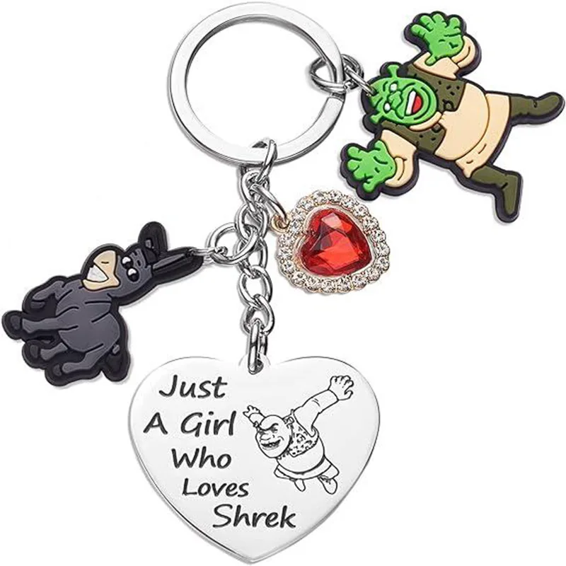 New Monster Shrek Heart Keychain