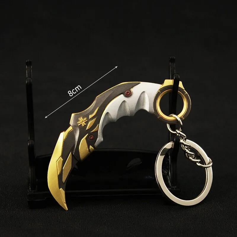 Valorant Keychain Melee Reaver 2.0 Karambit Knife 16cm Metal M4 Anime Figure Cosplay Weapon Samurai Sword Gift Toy for Boys