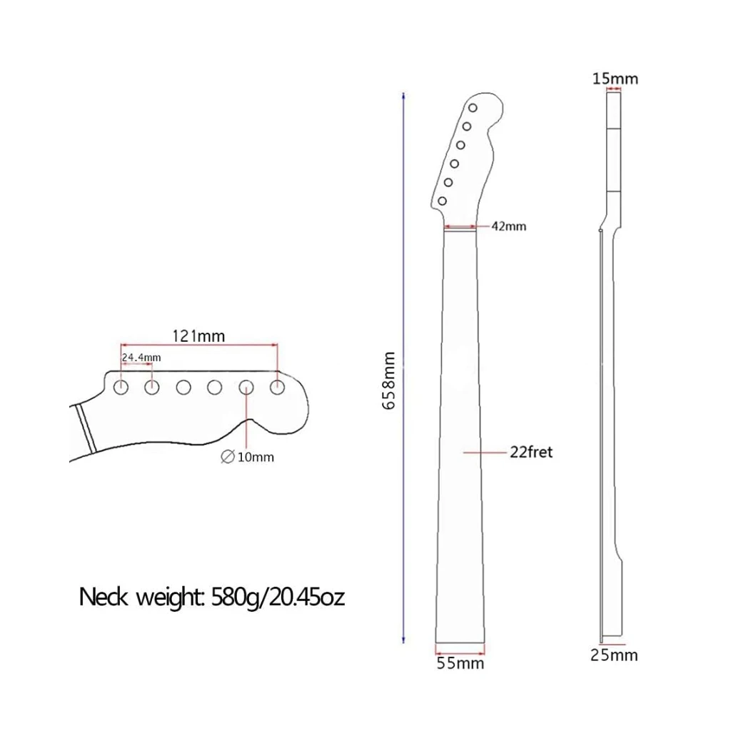 LOOK Electric Guitar Neck Replacement Maple Neck For TL Style Electric Guitar Yellow Gloss Finish-Rosewood Back Inlay Maple Neck