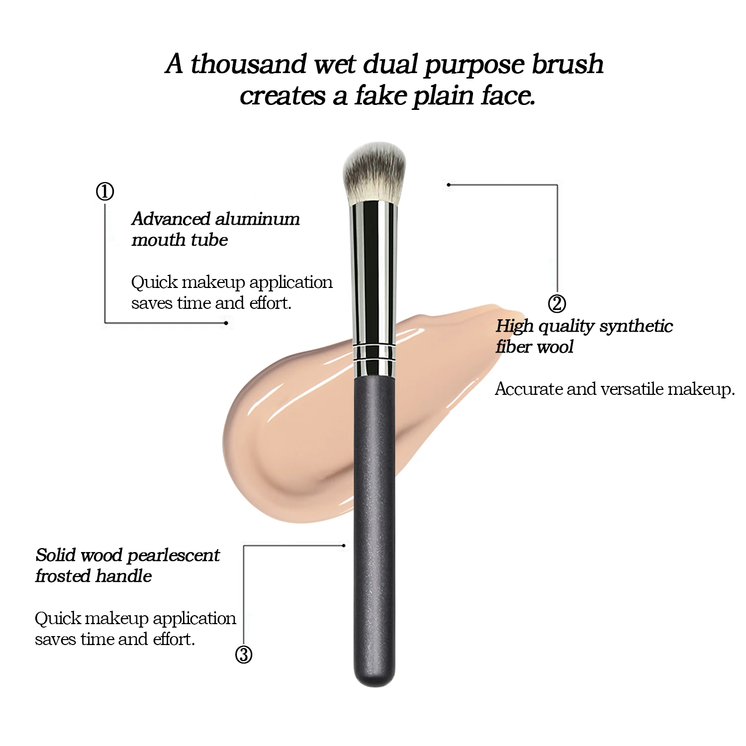 Pincel corrector, ojeras, trozos de lágrimas, pincel corrector de precisión, pincel corrector de cabeza plana