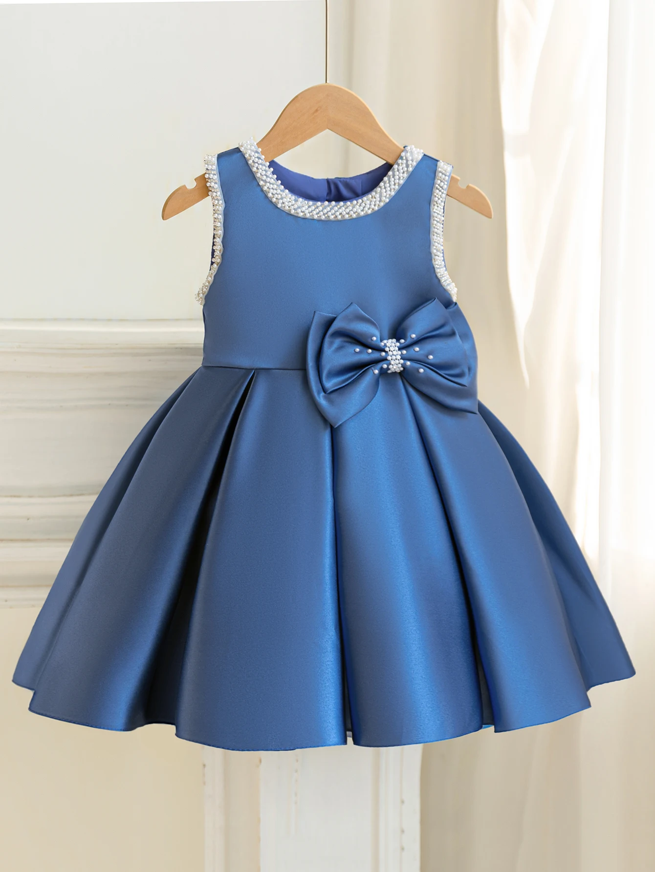 

Girls Party Dresses Sleeveless Grey blue Princess Dress Suitable for Wedding Flower Girl Birthday Party Evening Wear