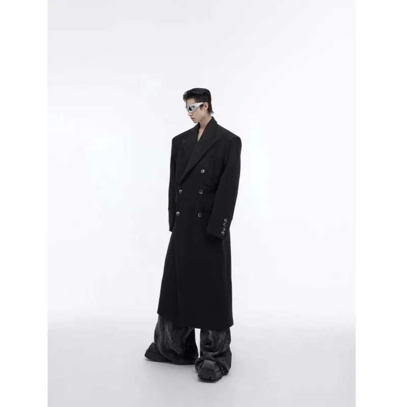 CultureE Niche Three-dimensional Deconstruction Shoulder Pad Fur Simple And Casual Long Knee Length Trench Coat, Autumn