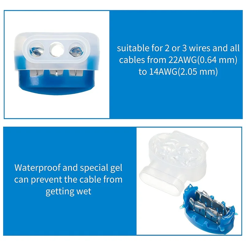 

A38M 3 Way Wire Connectors Locks Wire Connectors Electrical 314-Box Wire Connectors Self-Stripping Pigtail Connectors