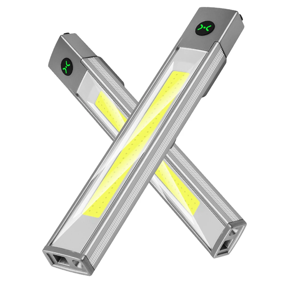 LED+COB Work Inspection Flashlight USB-C Rechargeable Pocket Penlight Torch 200LM Pen Clip Light for Emergency Lighting