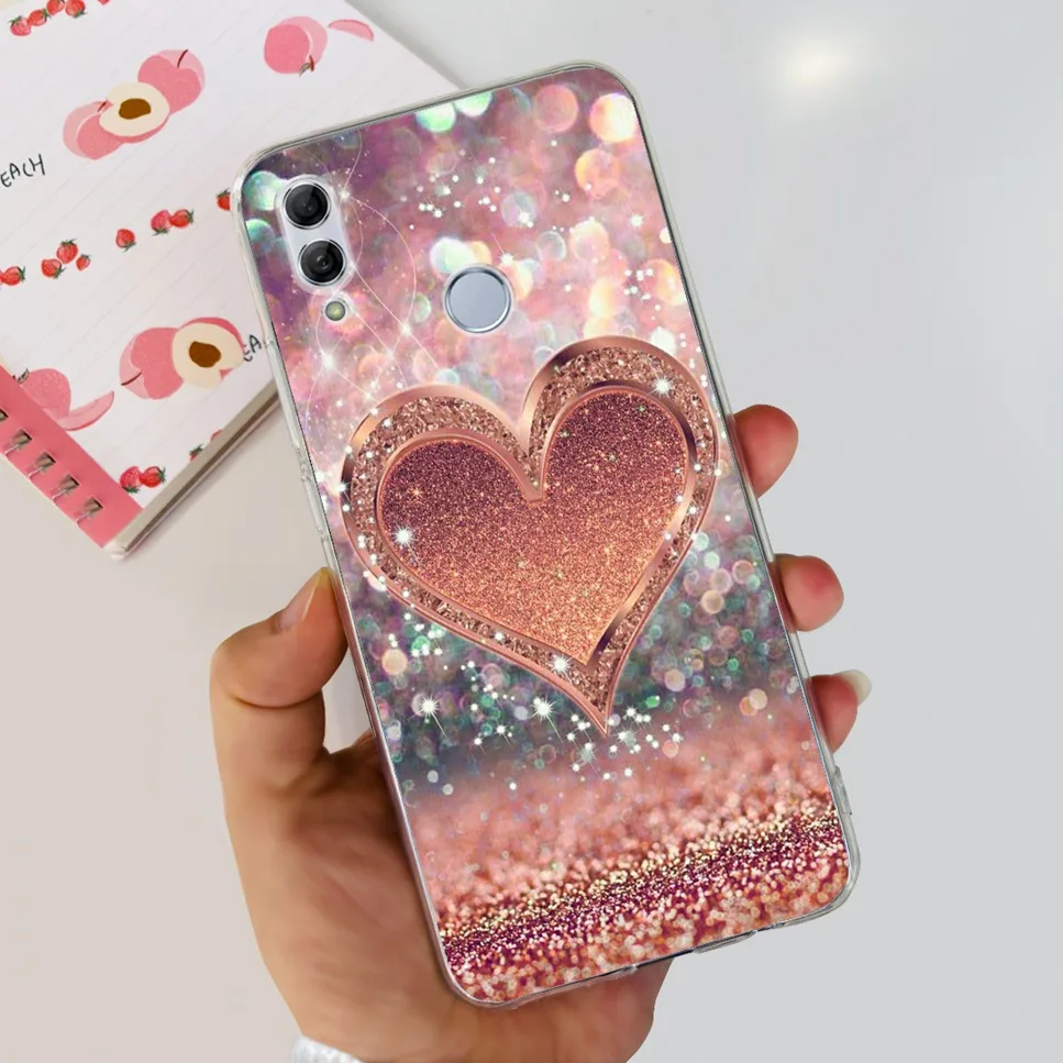 For Honor 10 Lite HRY-LX1 Case Luxury Flower Love Soft TPU Silicone Clear Cover For Huawei Honor 10Lite 6.21\