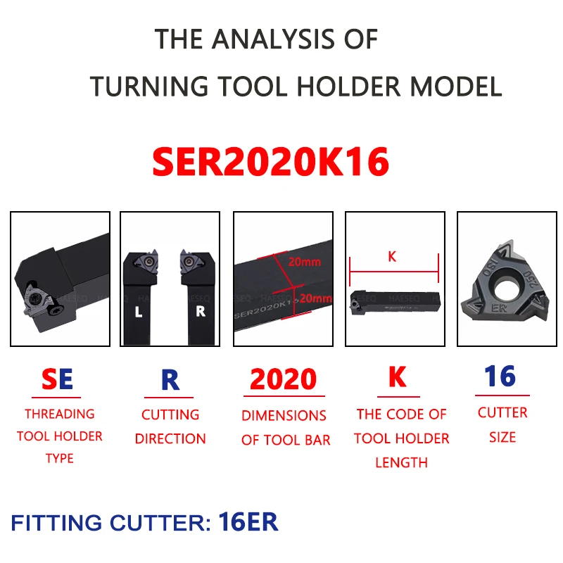 SER SEL ด้ายเครื่องมือ SER1010 SER1212 SER1616 SER2020 SEL1616 SEL2020 Gereedschaphouder Threading ผู้ถือเครื่องมือ