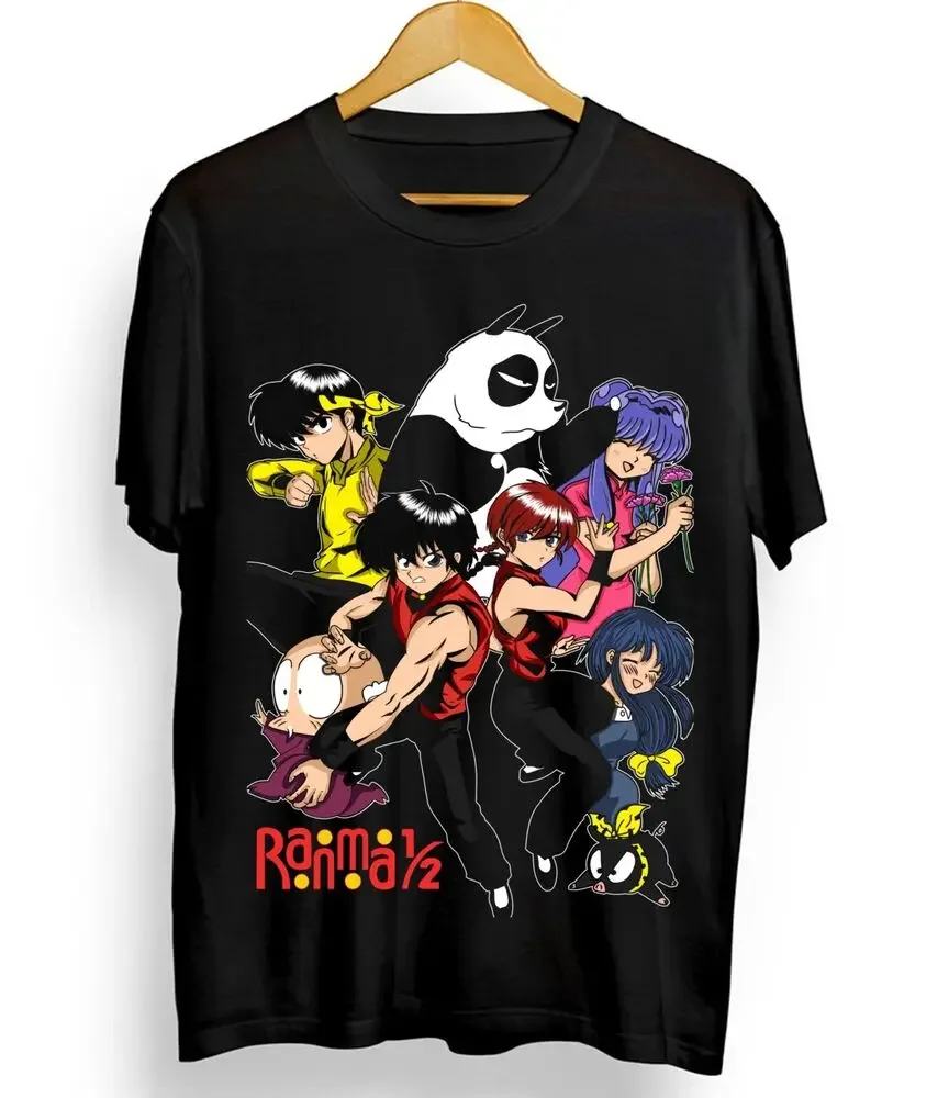 2025 Shampoo Rumiko T-shirt Takahashi Ranma 1/2 Girl Kawai Funny Black Shirt All Sizemen women T-shirt enthusiast summer T-shirt