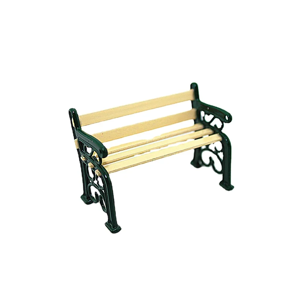 1Pcs 1/12 Dollhouse Miniature Accessories Mini Park Bench Chair Model Toys for Doll House Decoration