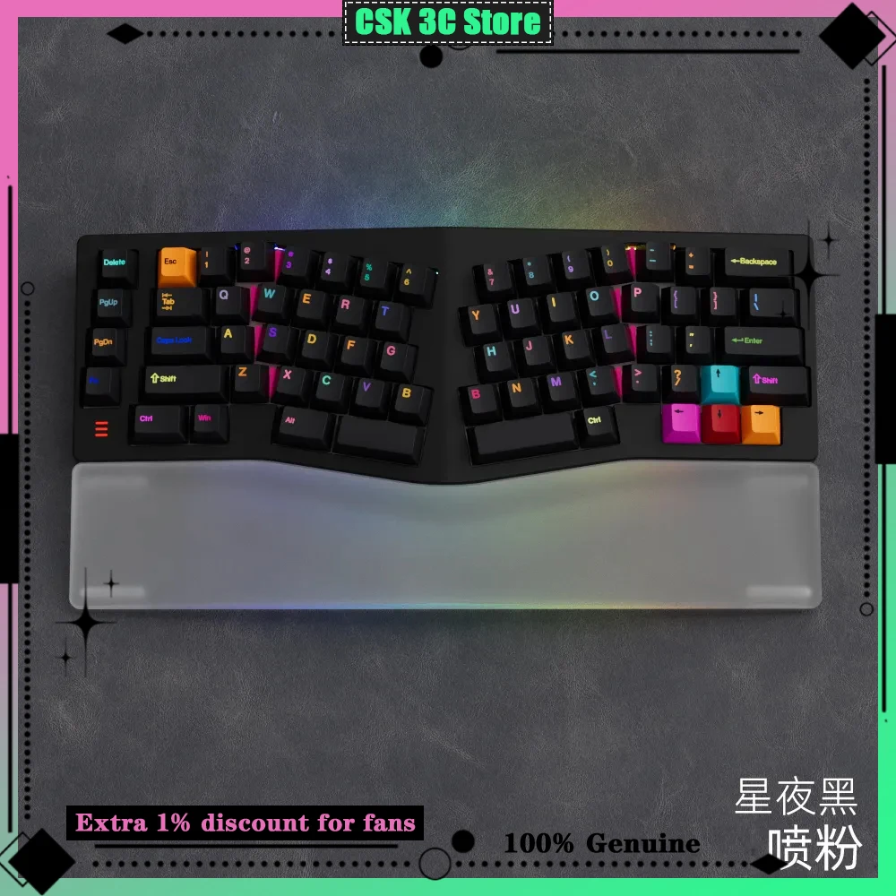 MMD · Alice EIF68 Triple-Mode Mechanical Keyboard CNC Aluminum Case Hot-Swappable Custom Keyboard VIA Supported Free Wrist Rest