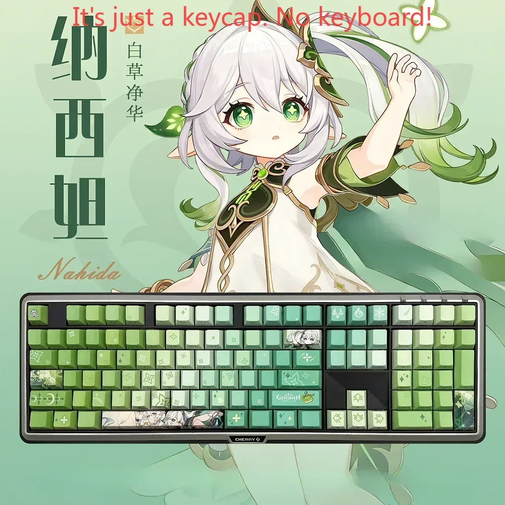 Two Dimensional Nasida Engraved Side Transparent Cherry Key Cap PBT 135 Key for 60/64/84/98/108 Mechanical Keyboard