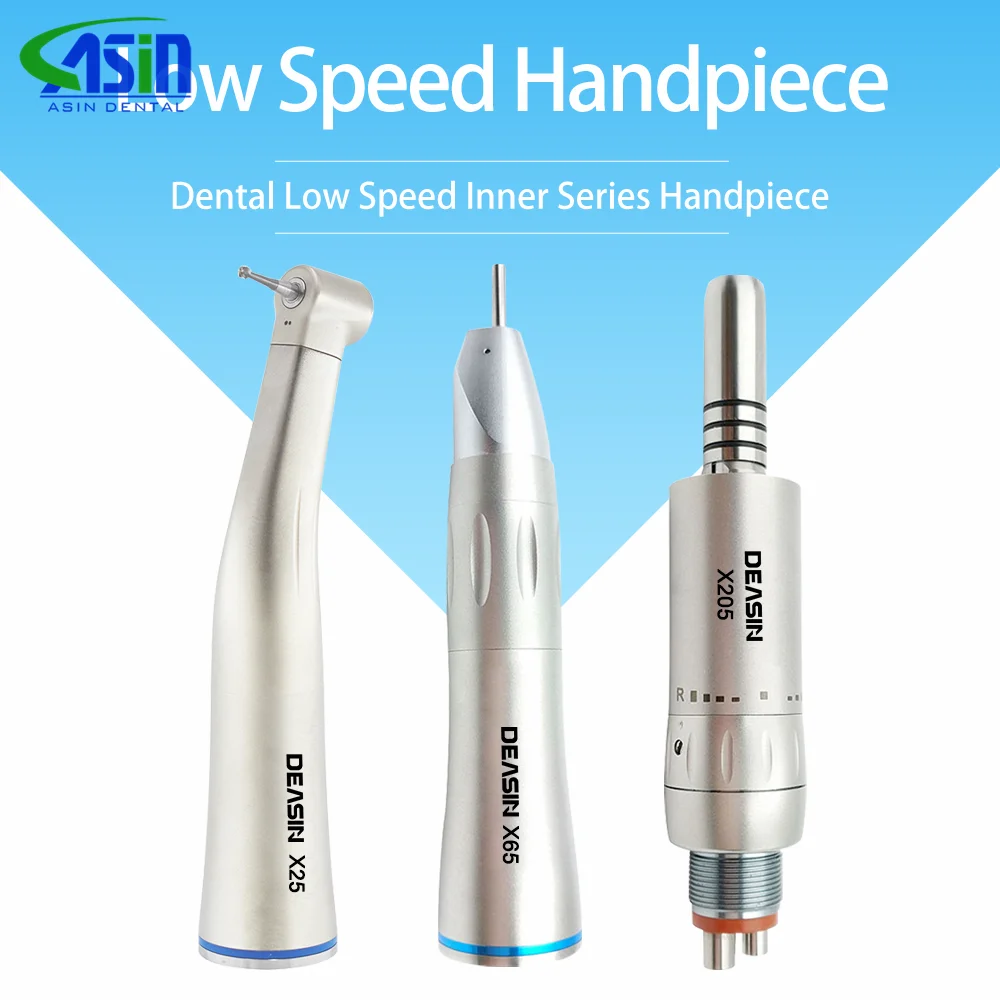 Dental Low Speed Handpiece Air Turbine Handpiece Straight Contra Angle Air Motor Handpiece Inner Water Spray X205/X65/X25