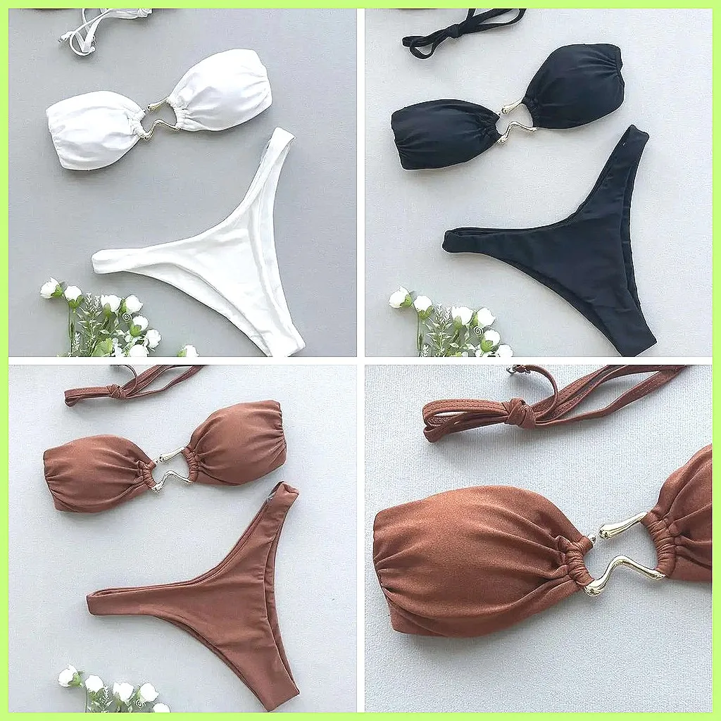 

Sexy Push Up Bikini Set 2026 Brazilian Swimwear for Women, High Waist Bathing Suits Beach Pool Party(74 characters)