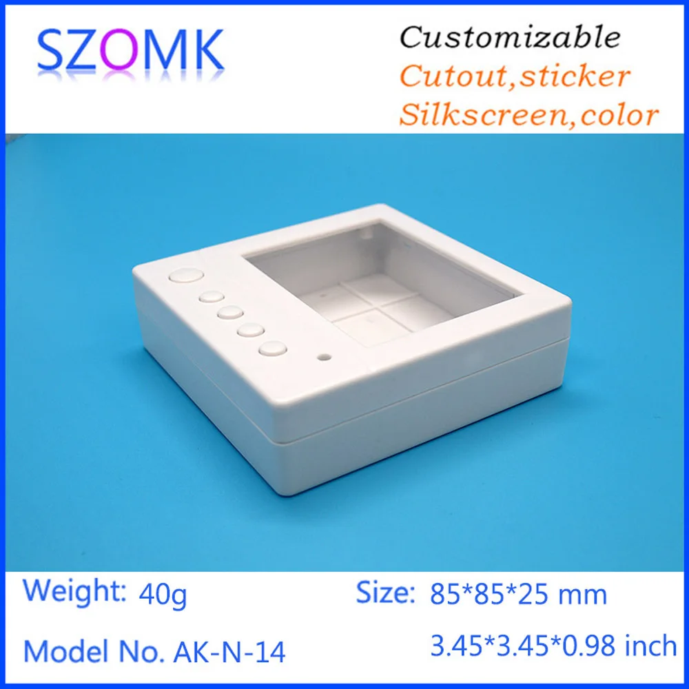 SZOMK Plastic box for electronics project 1 piece 85*85*25mm white enclosure electronics plastic LCD shell junction box