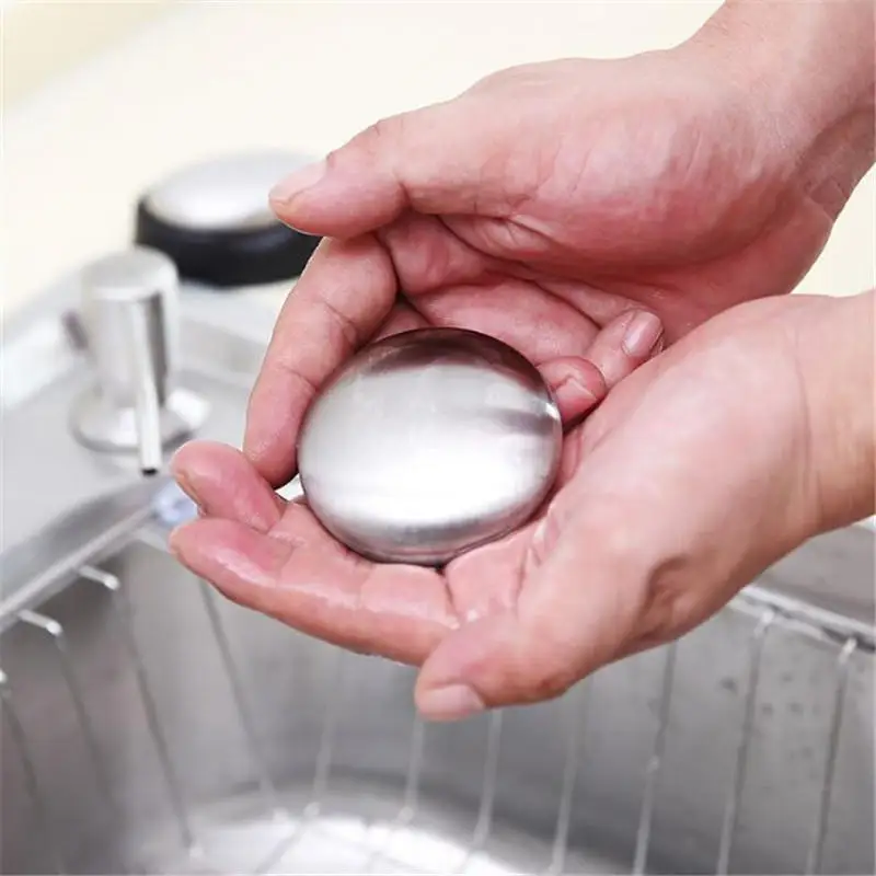 Large Oval Stainless Steel Deodorant Soap Bar, Household Kitchen Gadget for Removing Fishy Odor Odor Eliminator