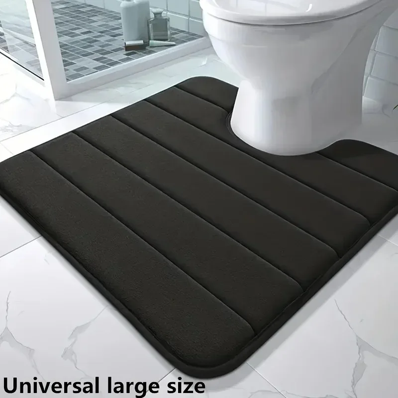 2026 New Memory Foam U-Shaped Toilet Seat Cover Anti-Skid Super Absorbent Bathroom Carpet Non-Slip Bath Mat for Bathroom Decor