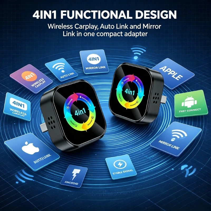 Dual OS Mirror Link Adapter Old Car Retrofit 4IN1 Plug Play Stable Connect Device