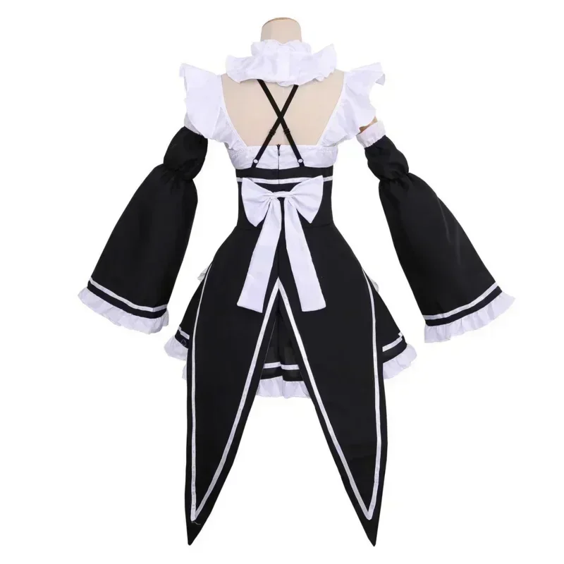 Anime Ram/Rem Lolita Maid Cosplay Costumes Vestido Re:zero Kara Hajimeru Isekai Seikatsu Halloween Costumes for Women Loli Dress