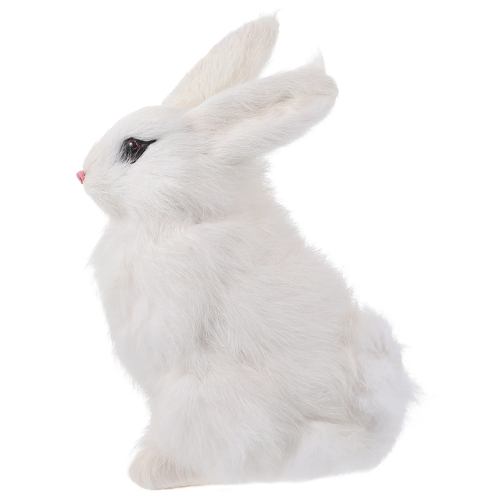 

Faux Bunny Figurine nament Decor Statue Living Bedroom Garden Office L Accessories Natural Hair