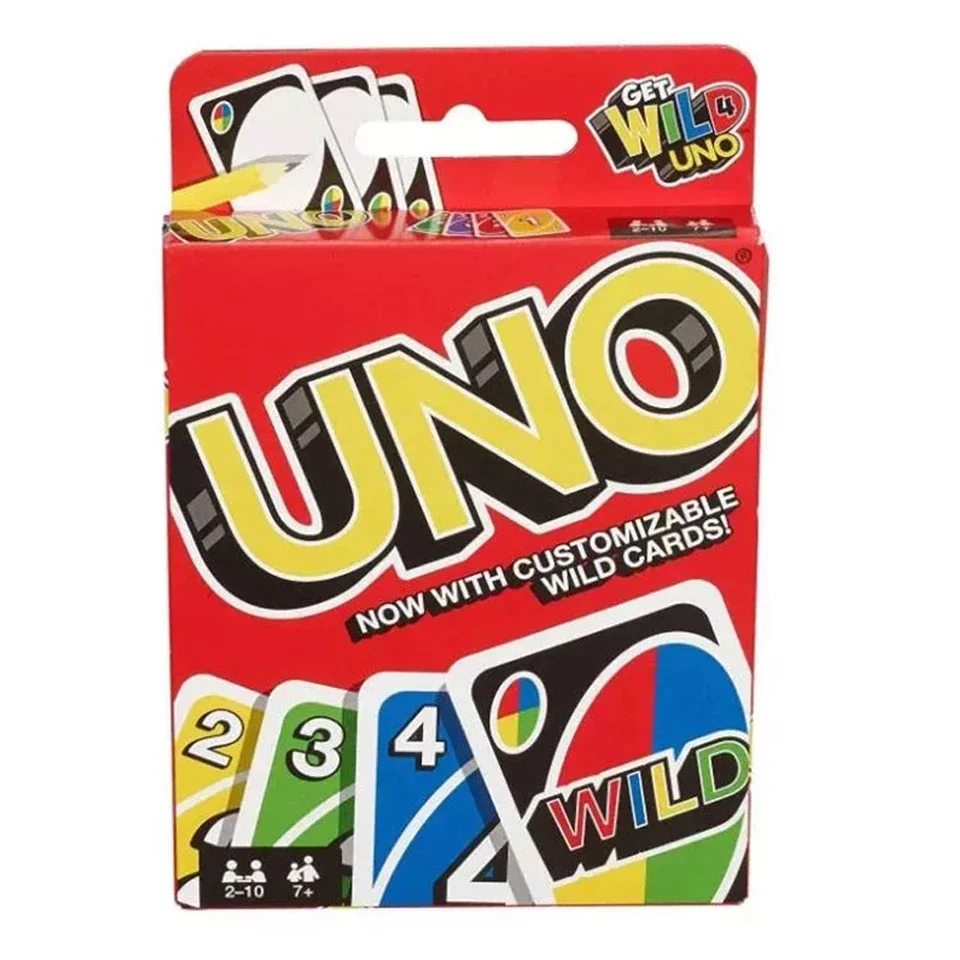 UNO Wild Version Juego de cartas familiar rojo Apto para viajar hace un gran juego para niños de 7 años en adelante ​ juguete