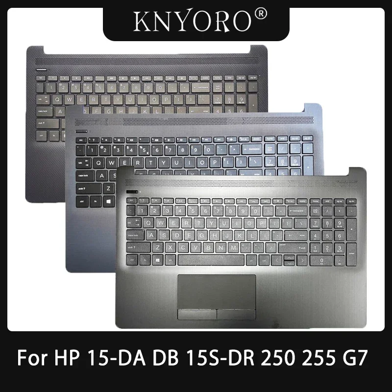 New US Keyboard for HP 15-DA 15-DB 15S-DR 250 255 G7 TPN-C135 TPN-C136 Laptop Palmrest Upper Case Keyboard Cover L20386-001