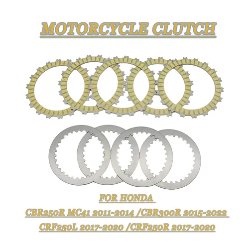 Kit de Placas de acero de fricción de embrague de motocicleta para HONDA CBR250R MC41 2011-2014 CBR300R 2015-2022 CRF250L CRF250R 2017-2020