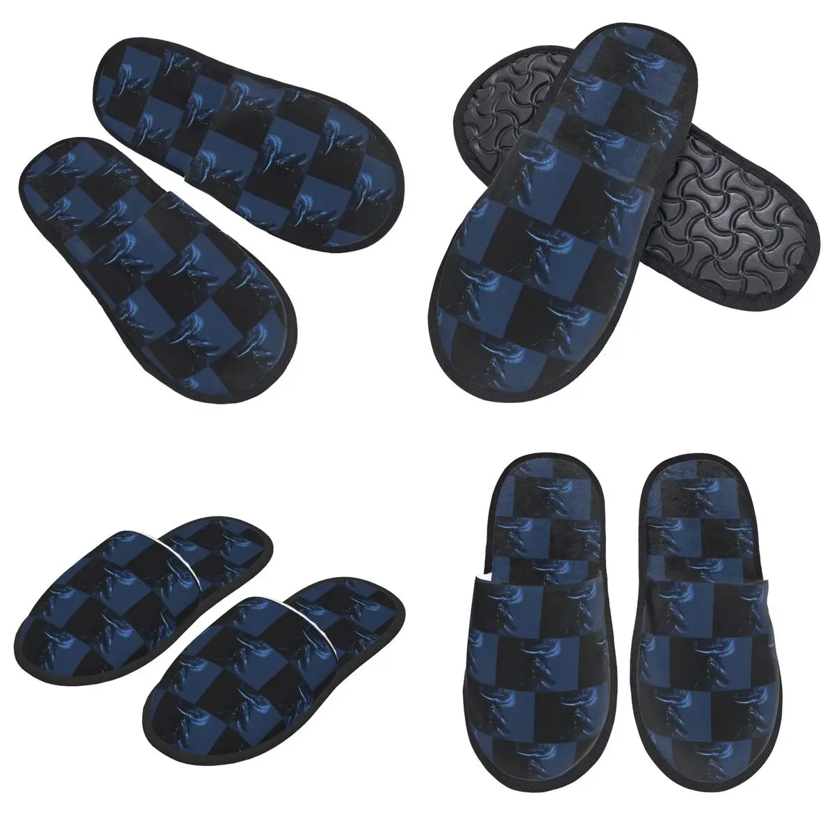 Custom Xenomorph Alien Slippers Memory Foam Warm Soft Women House Slipper Indoor Cozy Shoes