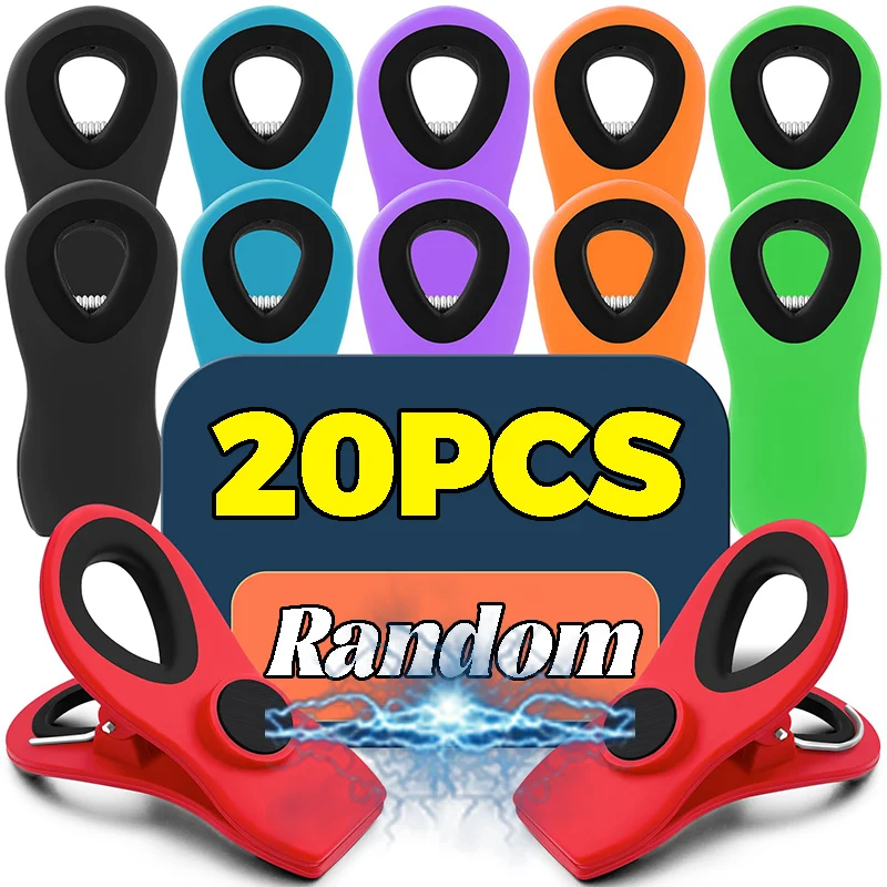 5-20pcs Magnet Reusable Sealing Bag Clip with Magnet Portable Refrigerator Sticker Multifunctional Storage Clip for Office Home