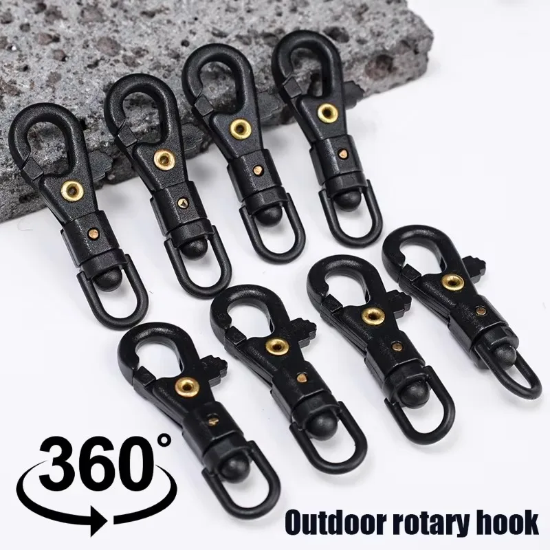 50/10PCS Metal Swivel Lanyard Hook Keychain Snap Rotatable Buckle Quickdraw Chain DIY Plastic Steel Umbrella Rope Ring Accessory