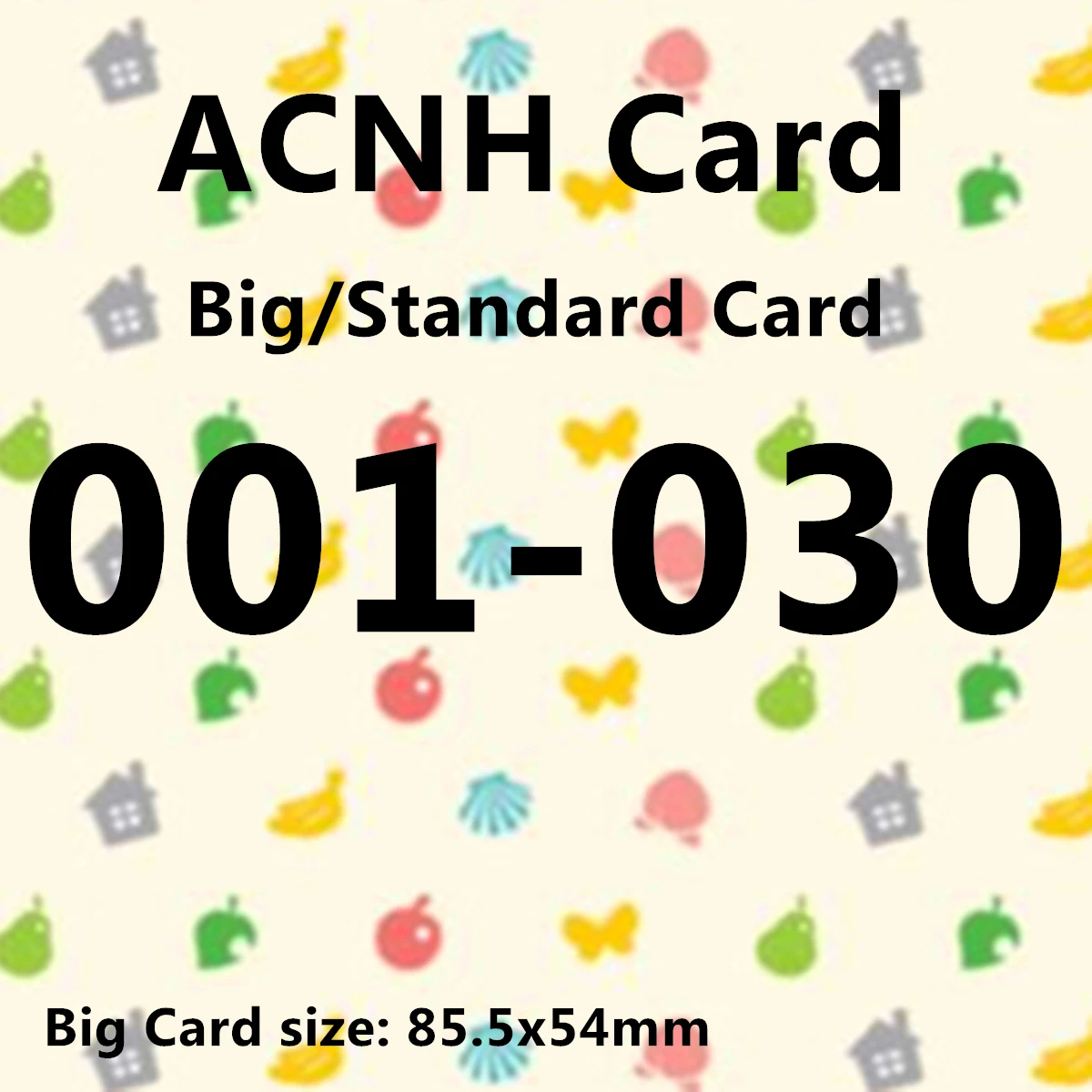 Новые данные (от 001 до 030) Карта Fauna ACNH с NFC-печатью для NS Bob Games Series 1, стандартная карта с чипом NTAG215