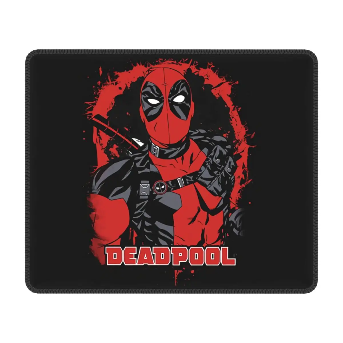 Custom Deadpool Anime Laptop Mouse Pad Waterproof Mousepad with Stitched Edges Anti-Slip Rubber Mouse Mat for Gamer