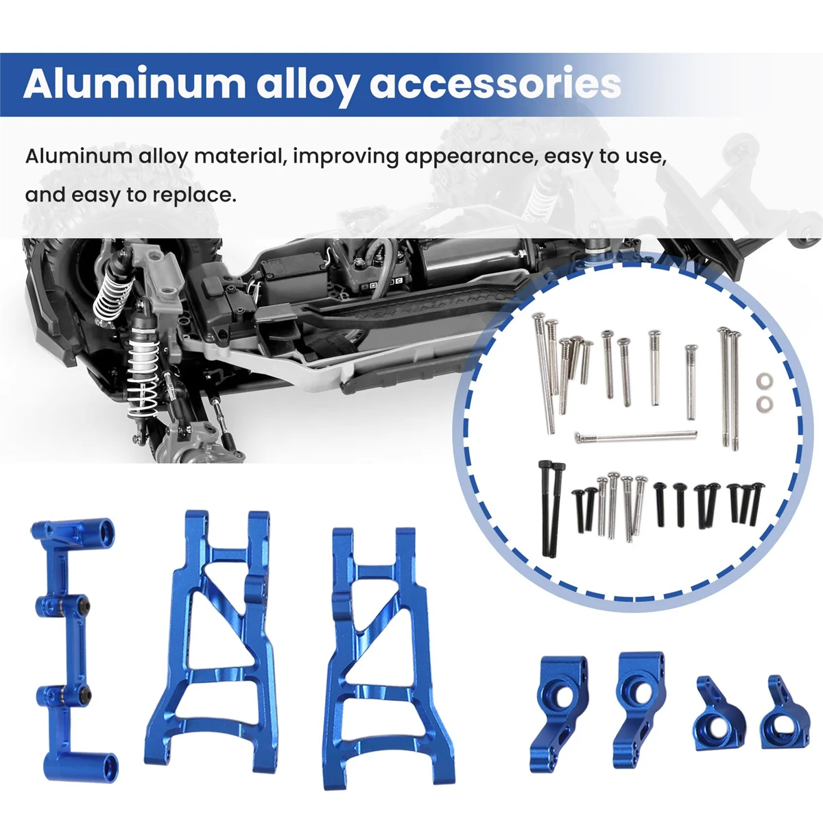 

Upgrade Aluminum Alloy Chassis Arm C Seat Rear Stub Axle Parts Kit for 1/10 Traxxas 2WD Slash Rustler Stampede Parts,1 Rich