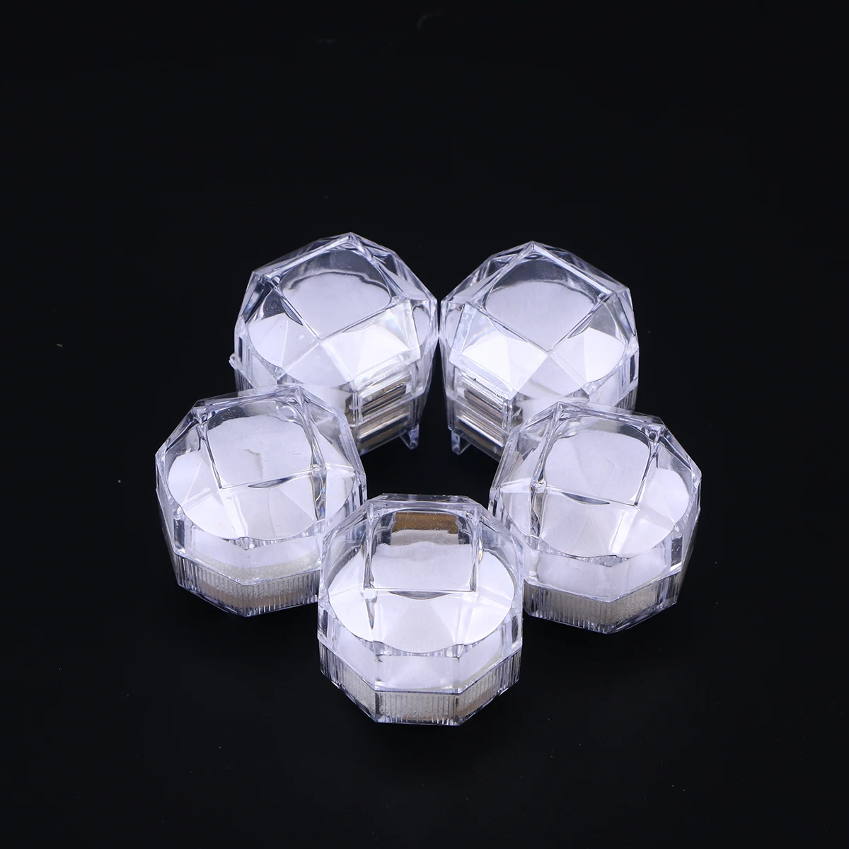 

20pcs Acrylic Jewelry Box Transparent Lightweight Ring Gift Box For Teens Wedding Engagement Organizer Case