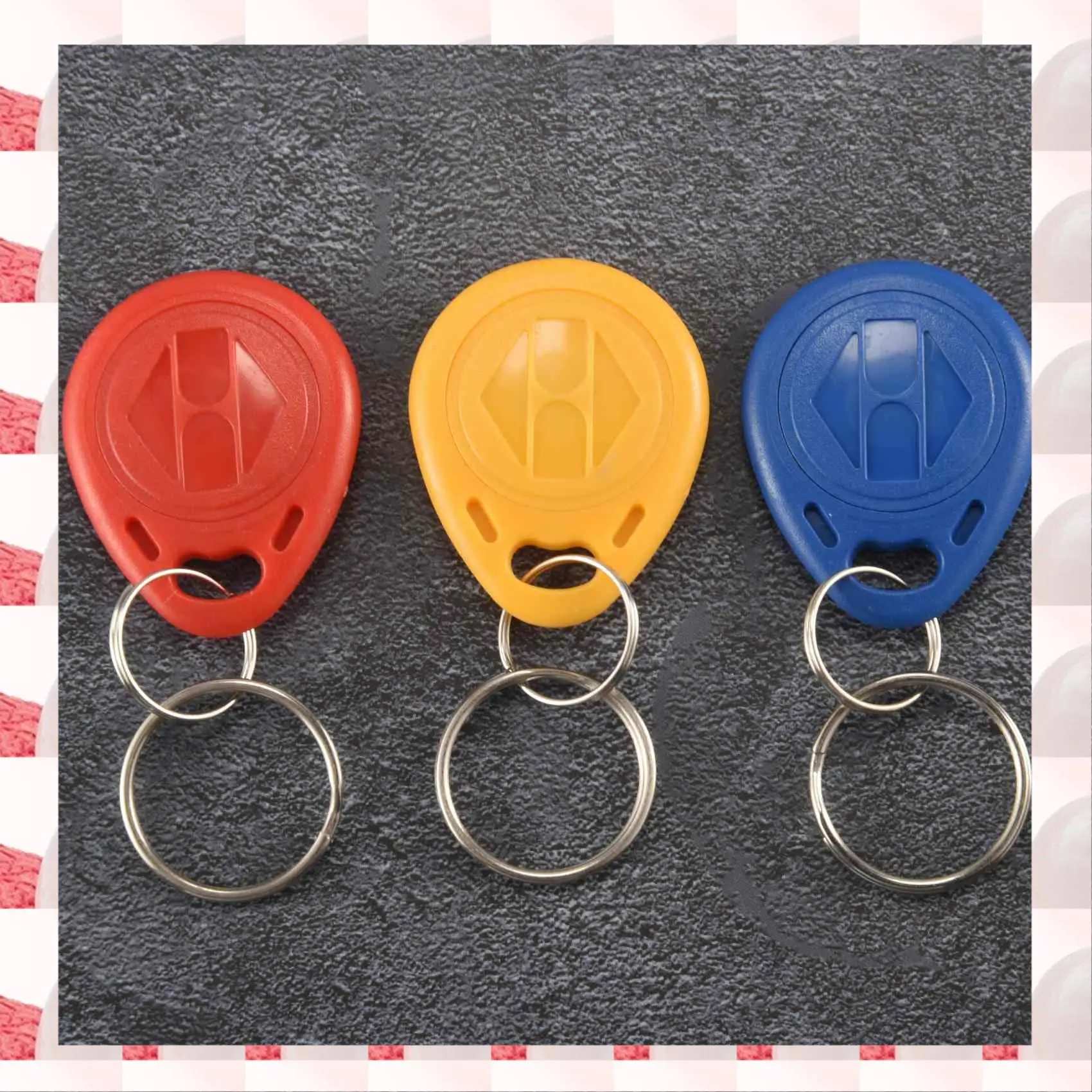

ABGN 50Pcs T5577 Blank Key Tag RFID Chip Ring Cards Tags Keytag 125 Khz Copy Rewritable Writable Duplicate