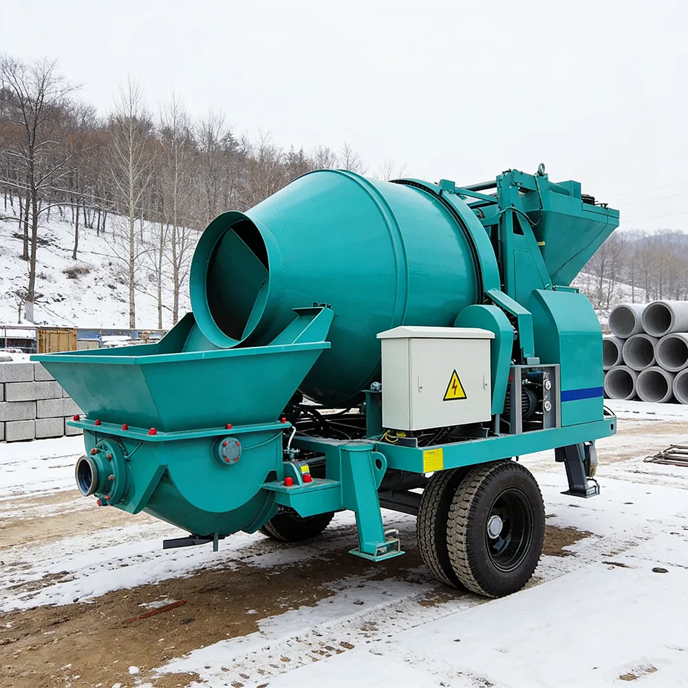 Powerful Heavy Duty Concrete Mixers Machine Pump by Car with Stabilizing System for Large Projects