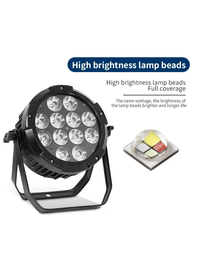IP65 Wasserdichtes Akku-Par-Licht 12x18W RGBWA+UV 6in1 Kabellose DMX App-Steuerung LED Bühnenlampe für Outdoor-Hochzeiten und Events 1 Stück