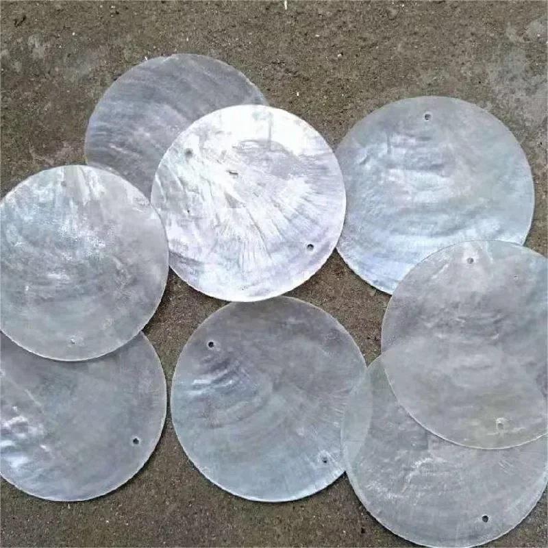 Latest Models 2026 round Capiz Shells Natural White Shell with Holes for Wind Chimes Jewelry Making And Home Decor